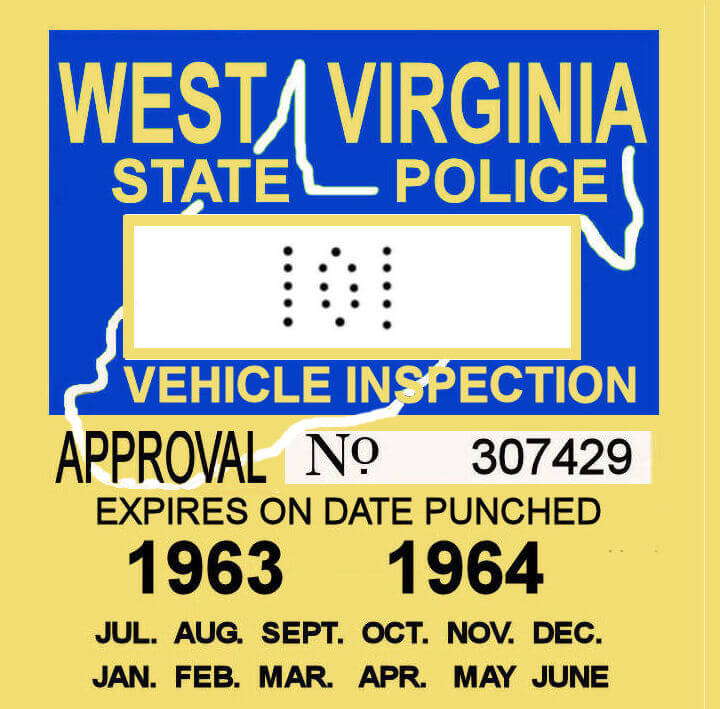 (image for) 1963-64 WV inspection sticker